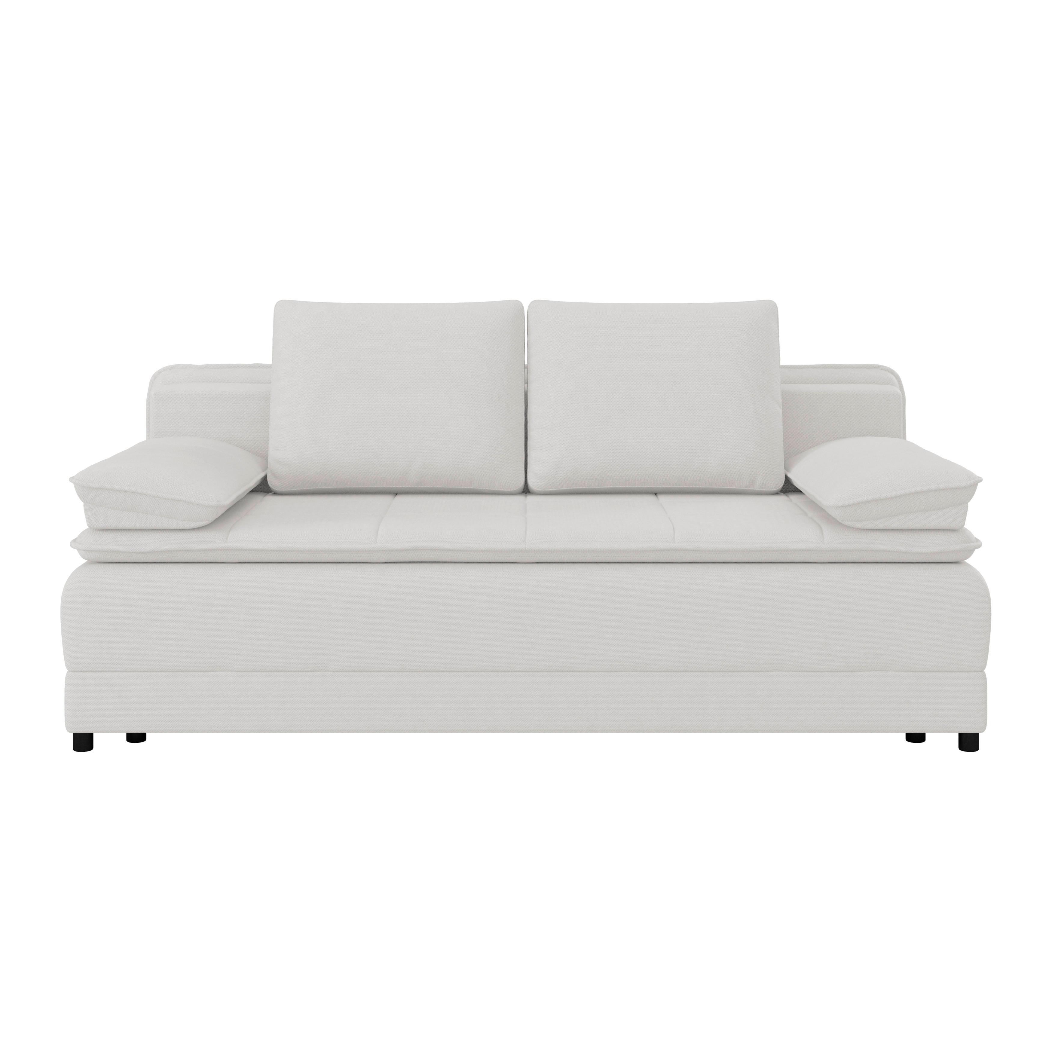 2-sitzer-sofa Mit Schlaffunktion Alice B: 202 Cm - Schwarz/Weiß, MODERN, Textil (202/73-92/105cm) - Luca Bessoni