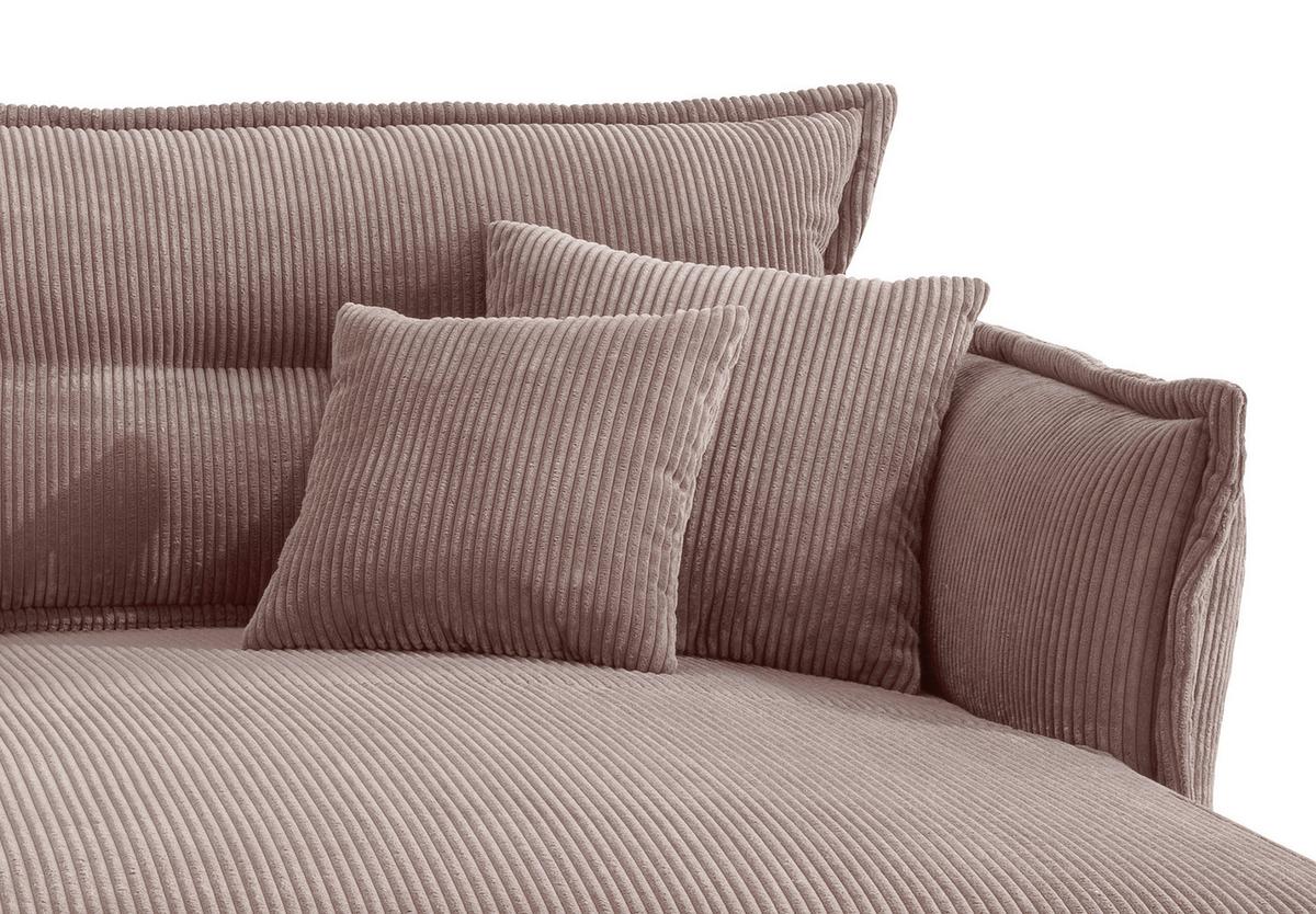 Ecksofa Lava Rosa S: 255/180 cm - Schwarz/Rosa, MODERN, Textil (255/180cm) - Livetastic