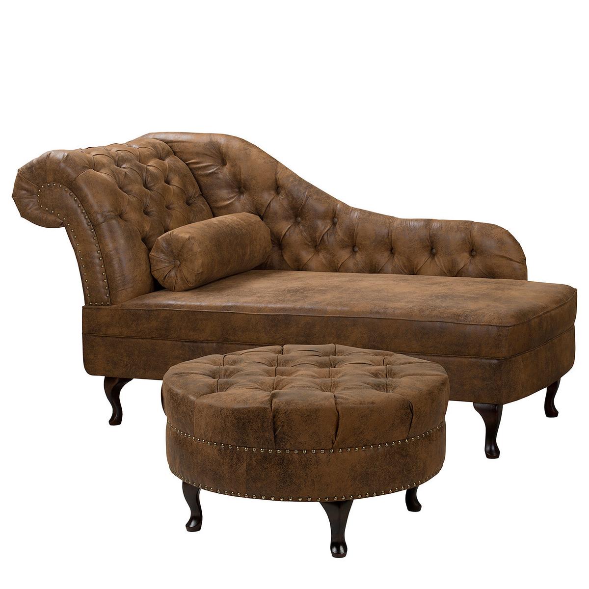 Récamiere Pako Braun B: 185cm - Braun, Design, Textil (185/93/75cm) - Livetastic