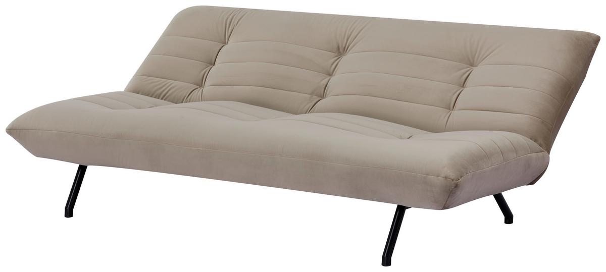 Rozkladacia pohovka JARVIS, svetlohnedý zamat - čierna/taupe, Modern, kov/textil (185/82/62cm) - MID.YOU