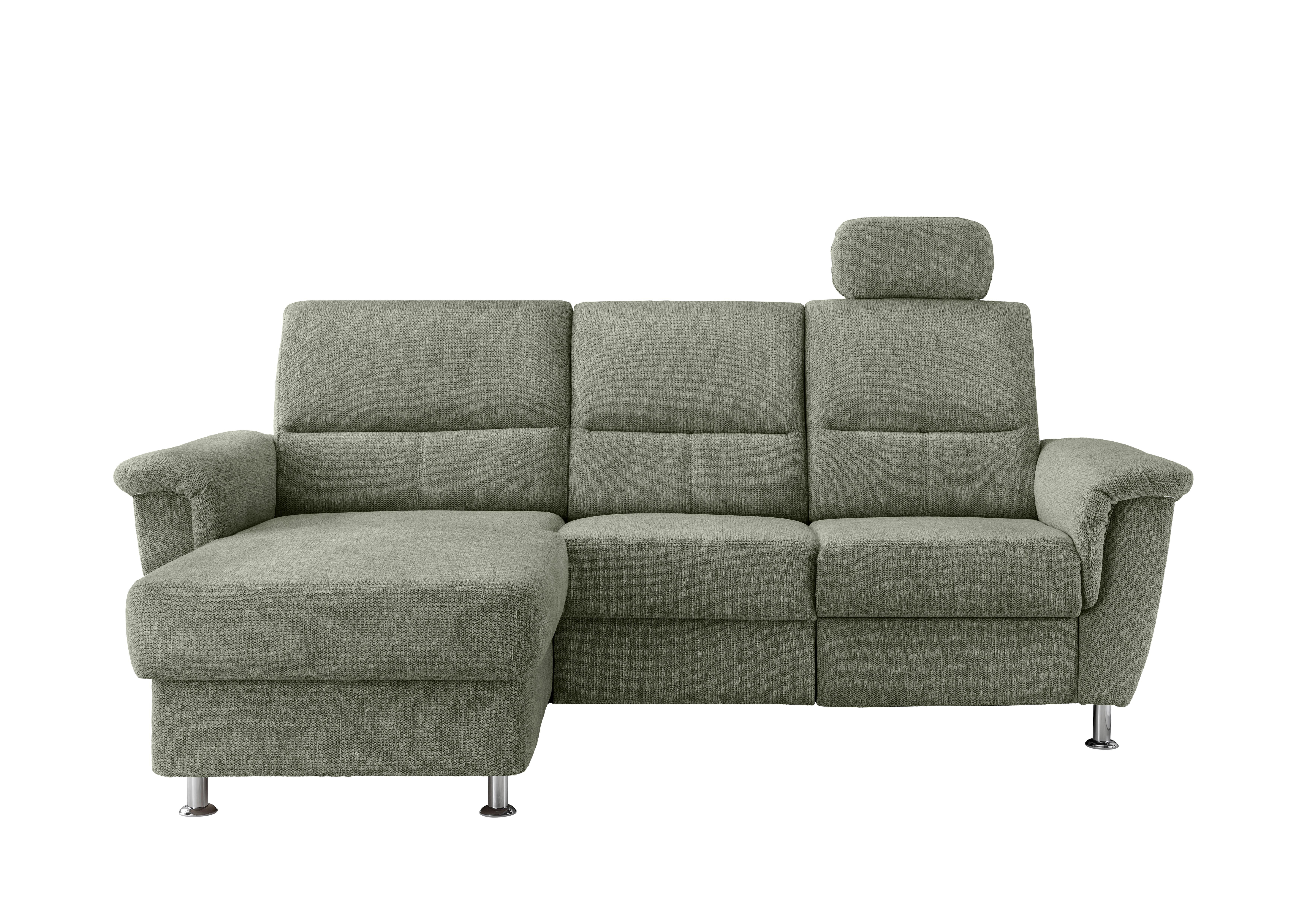 Ecksofa mit Stauraum Parole Grün Chenille - Chromfarben/Grün, MODERN, Textil (165/231cm) - Livetastic
