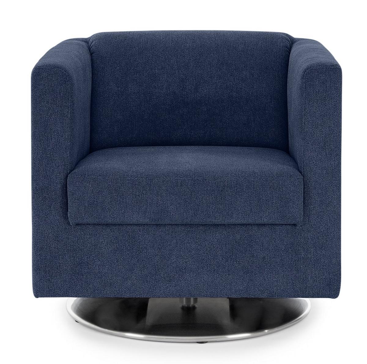 Designsessel Looks I - Chromfarben/Dunkelblau, Design, Textil (72/71/75cm) - LOOKS by W.Joop