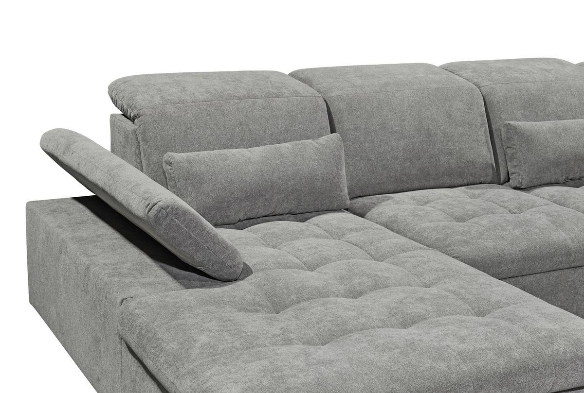 Sedací souprava WAYNE U - barvy stříbra/jílová barva, Konvenční, textil/plast (188/340/240cm) - MID.YOU