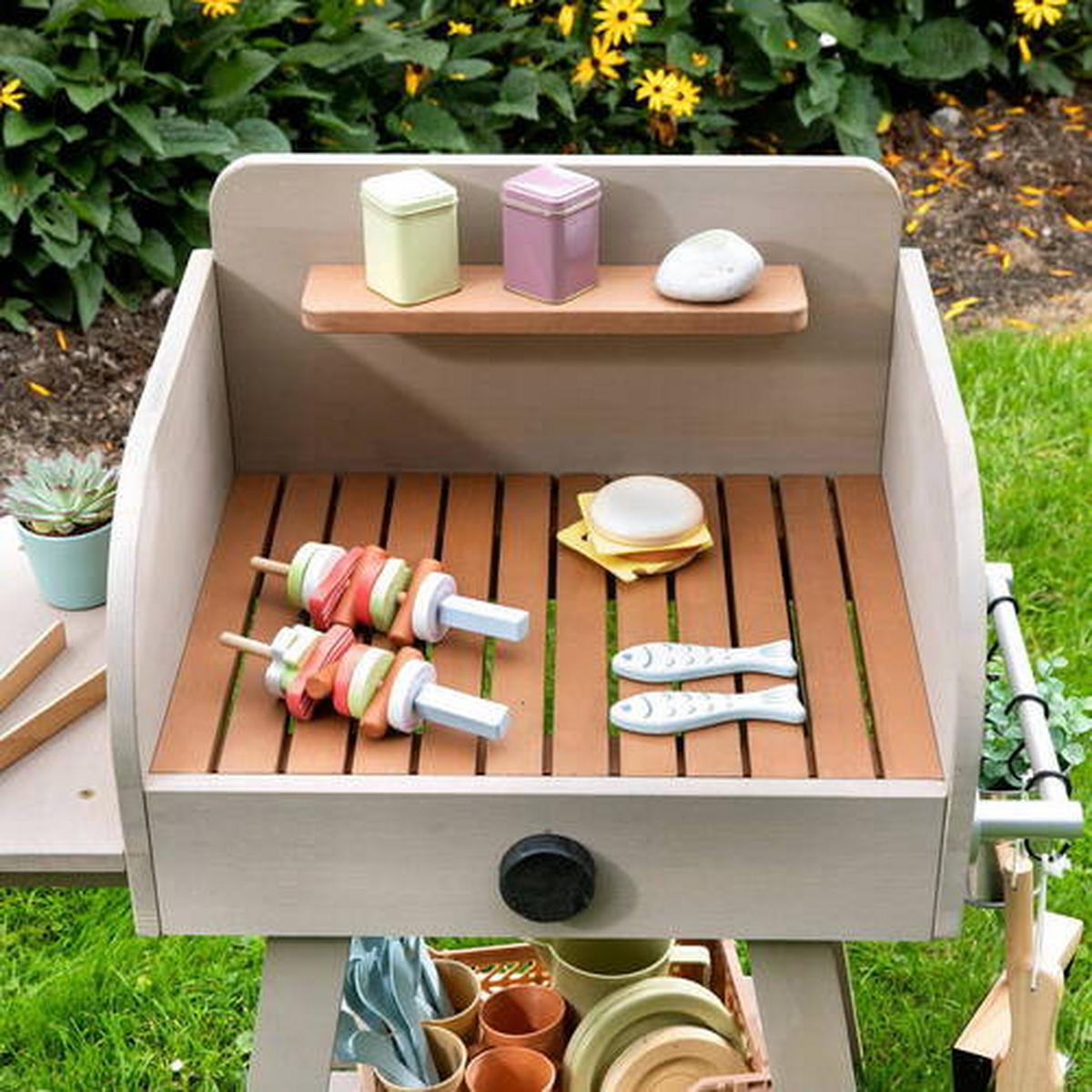 Kindergrill BBQ Chef Holz Grau LxBxH: 68x37x79 cm - Grau, Basics, Holz (68/37/79cm) - MUDDY BUDDY