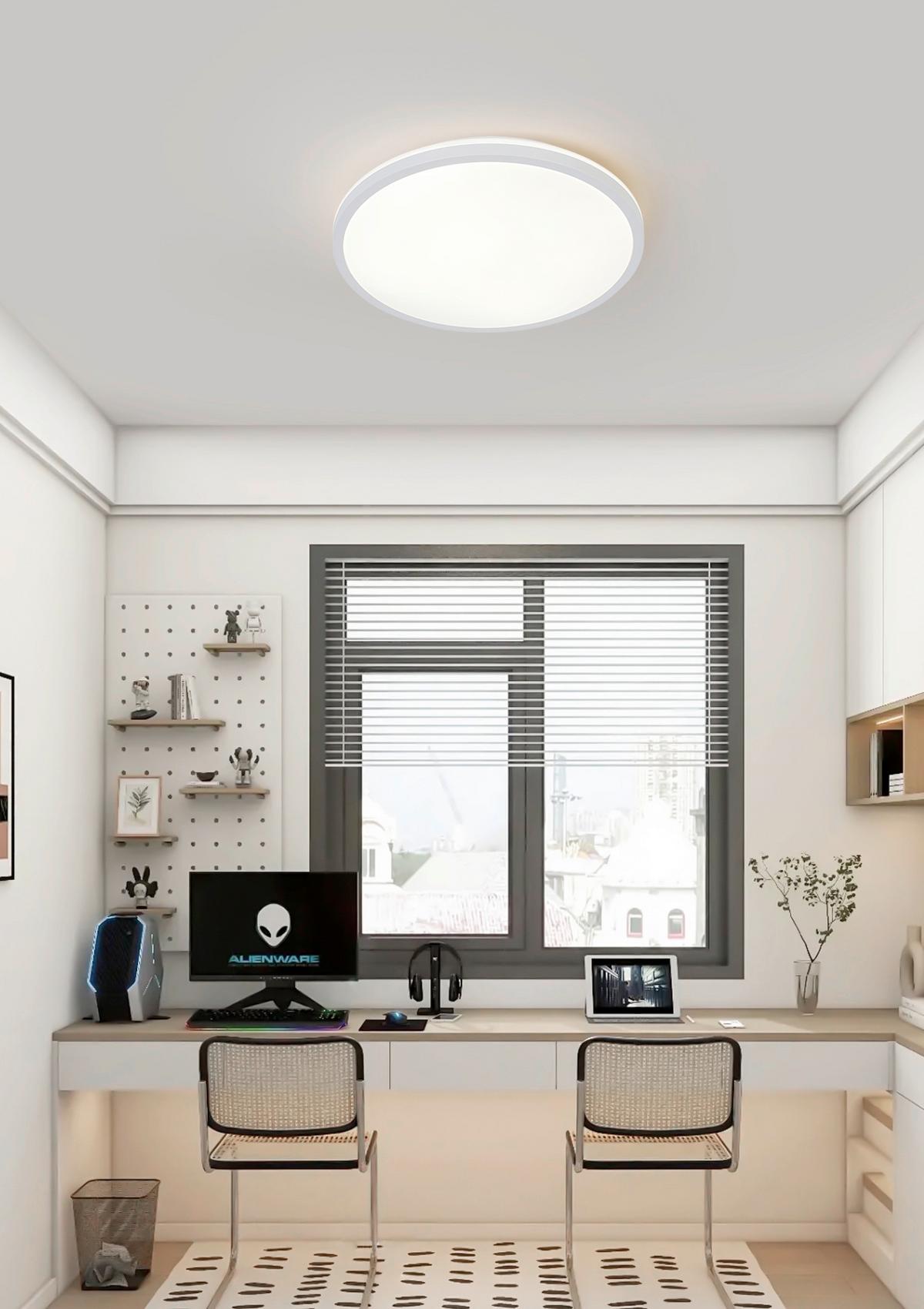 LED-Deckenleuchte, 4000k Cajus - Weiß, Basics, Kunststoff/Metall (29,5/4,2cm) - Luca Bessoni