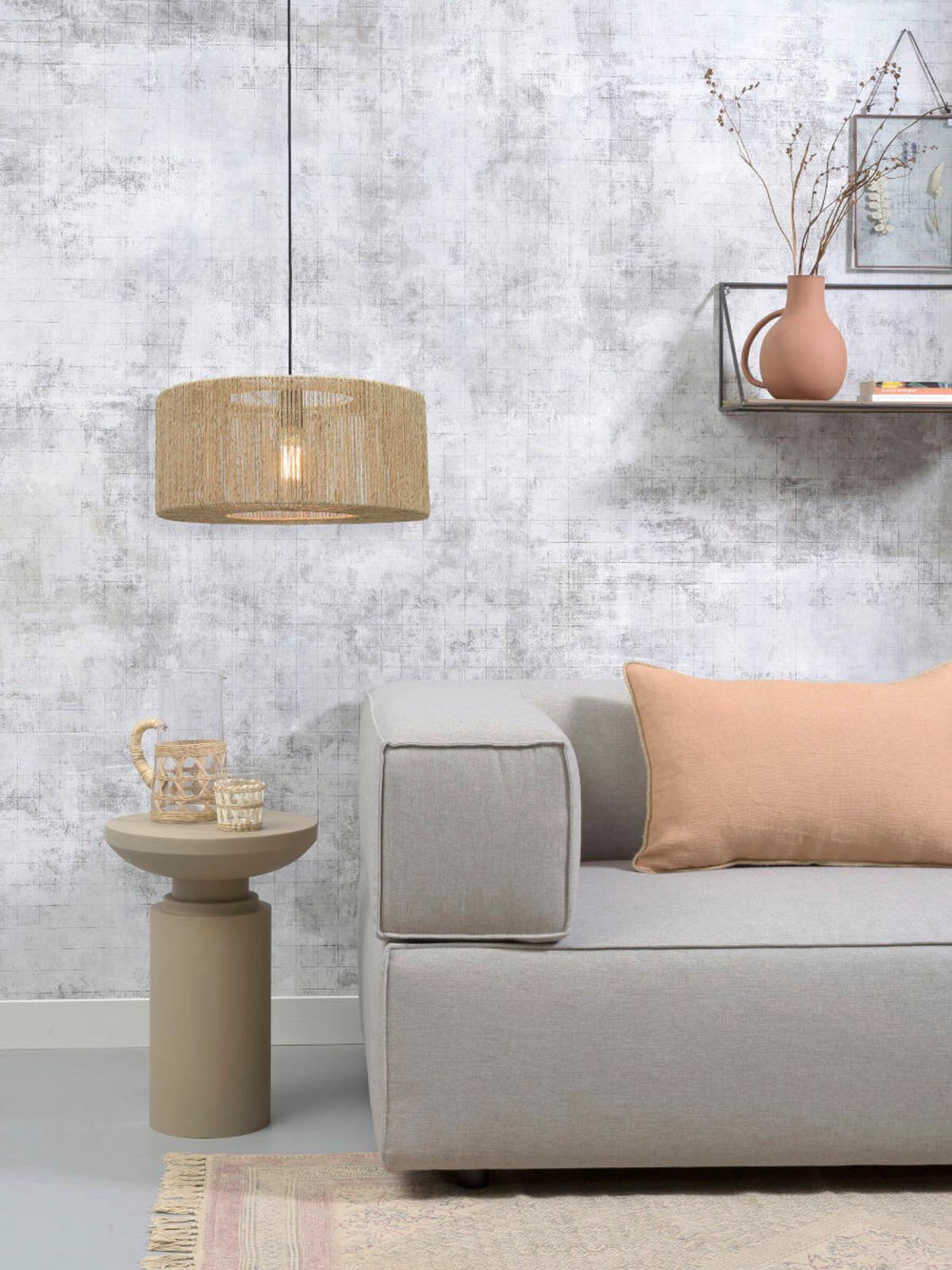 Hängeleuchte Iguazu H: 35 cm 1-Flammig höhenverstellbar - Hellbraun/Schwarz, Natur, Naturmaterialien/Kunststoff (52/35cm) - Good & Mojo