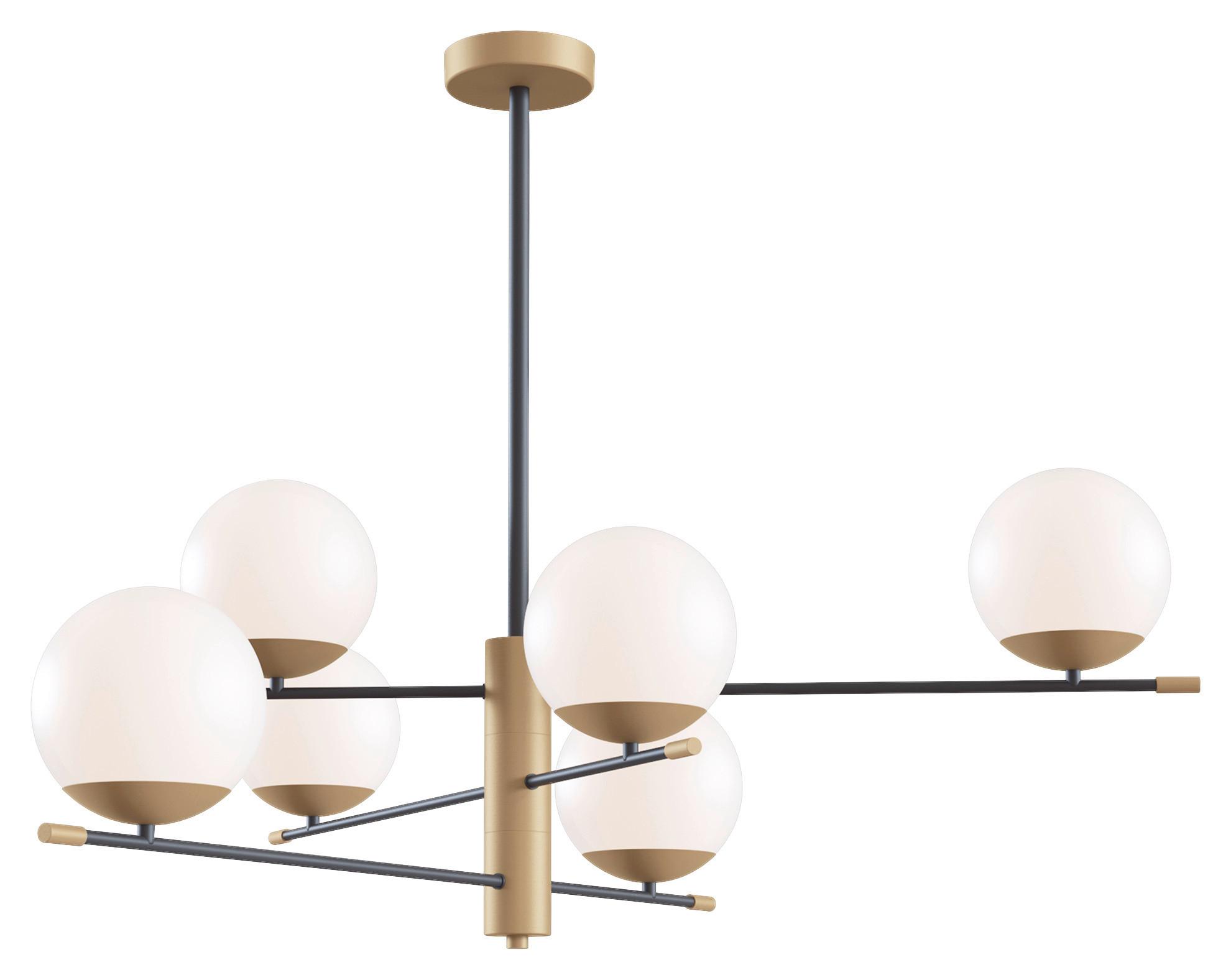 PENDELLEUCHTE NOSTALGIA - Goldfarben/Schwarz, Trend, Glas/Metall (100/47,5cm) - MAYTONI