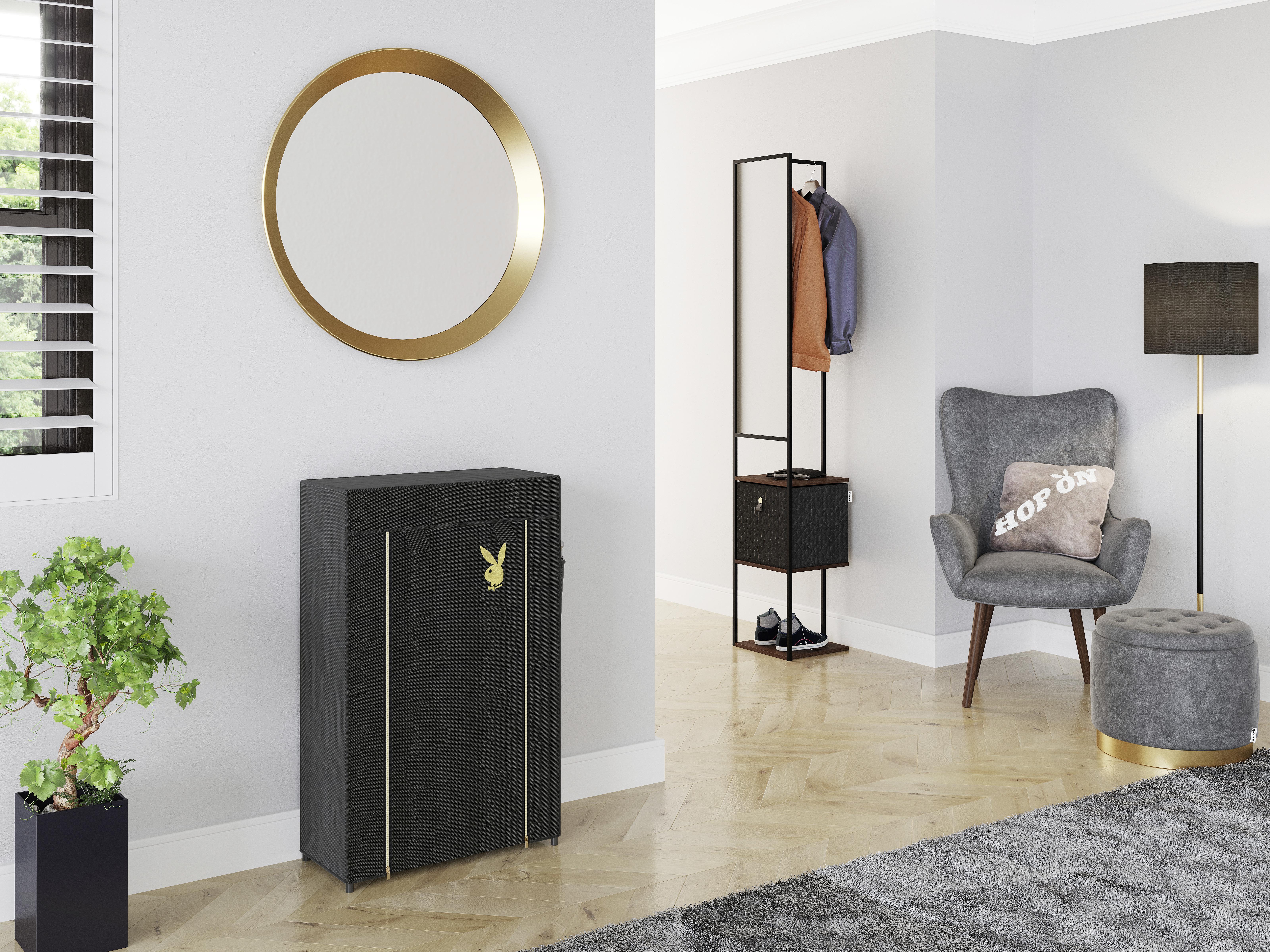 Wandspiegel Grace Rund Ø 80 cm Metallrahmen Goldfarben - Goldfarben, Design, Glas/Metall (80/80/5cm) - Playboy
