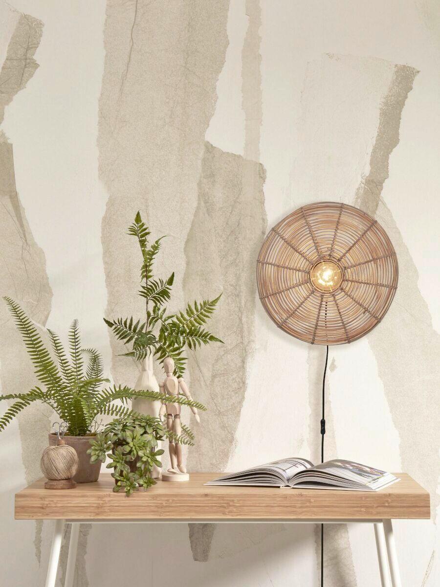 Wandleuchte Tanami/w/4010/n - Naturfarben, Trend, Naturmaterialien (10/40/40cm) - Good & Mojo