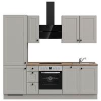 Kuchynská linka 240 cm, kamenná sivá supermatná - čierna/sivá, Modern, kov/kompozitné drevo (240cm) - Nobilia