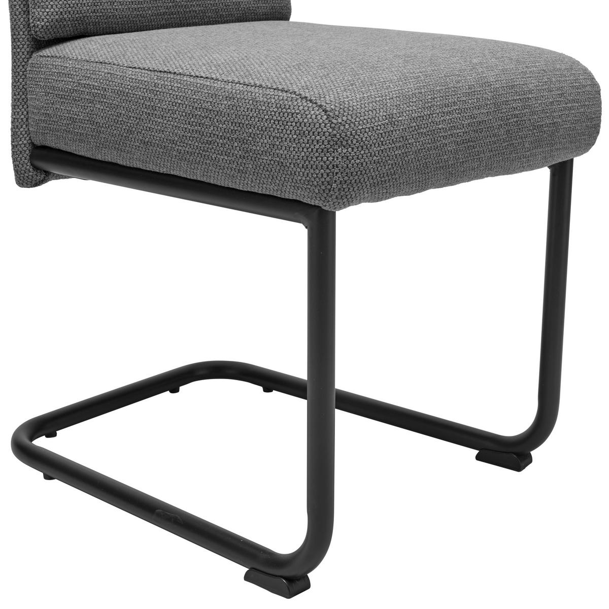 Schwingstuhl-Set Hilal - Dunkelgrau/Schwarz, LIFESTYLE, Holz/Textil (45/94/62cm) - MID.YOU