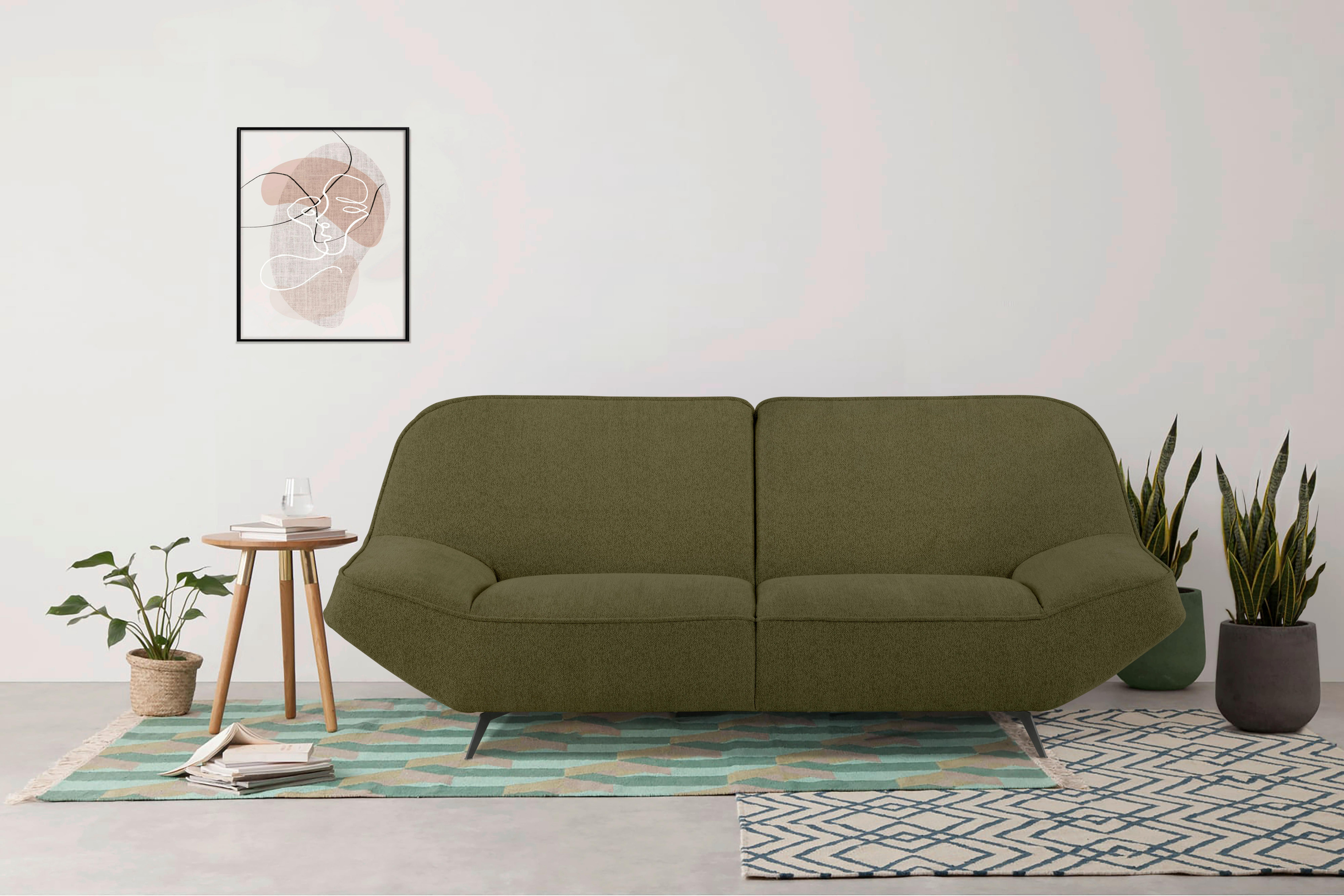 3-Sitzer-Sofa Aruba Olivgrün B: 223 cm - Olivgrün, Design, Textil (223/87/96cm) - MID.YOU