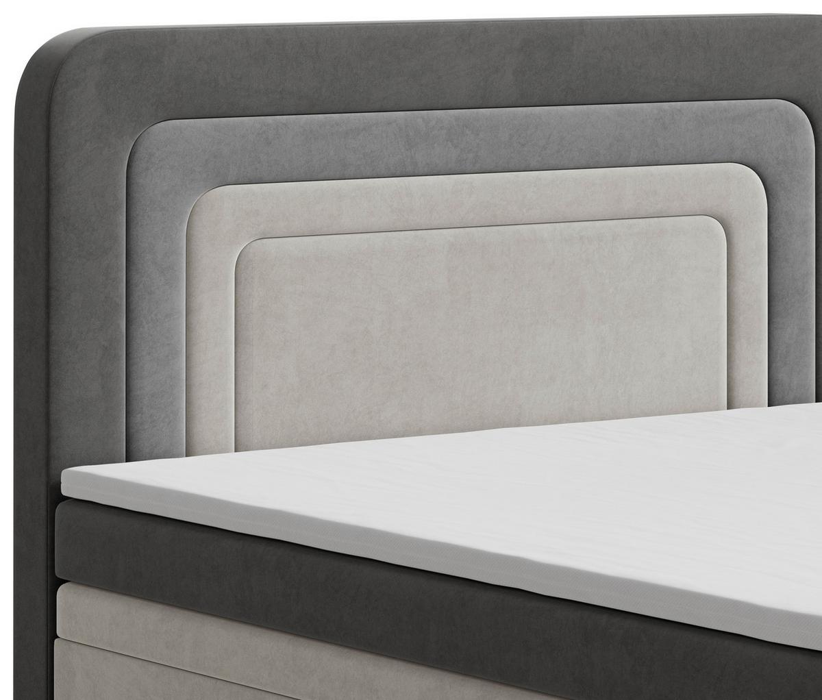 Boxbett Nest Lf:160x200 Hellgrau/Dunkelgrau - Dunkelgrau/Hellgrau, MODERN, Holz/Kunststoff (160/200cm) - MID.YOU