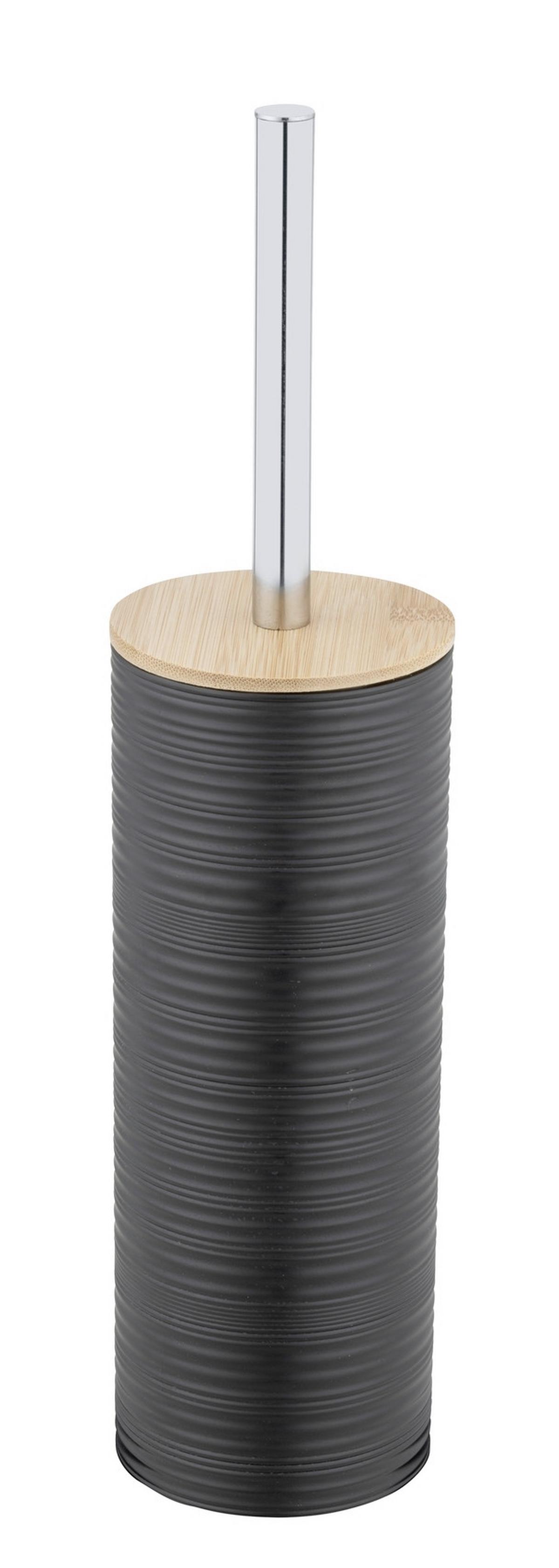 WC-Bürstengarnitur Lyon Schwarz B: 9,3 cm - Schwarz, Trend, Naturmaterialien/Kunststoff (9,3/38,5/9,3cm)