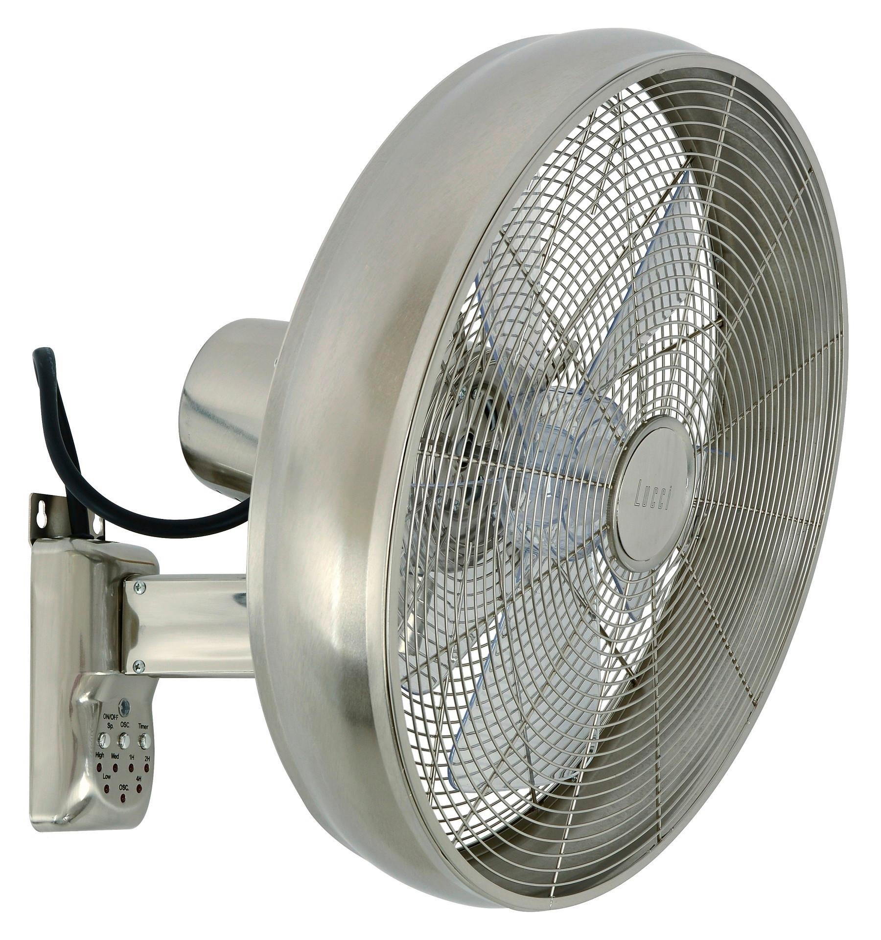 Wandventilator Wall Fan 5- Flügel inkl. Fernbedienung - Chromfarben/Transparent, Basics, Kunststoff/Metall (46/46/40cm) - P & B