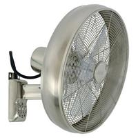 Wandventilator Wall Fan 5- Flügel inkl. Fernbedienung - Chromfarben/Transparent, Basics, Kunststoff/Metall (46/46/40cm) - P & B