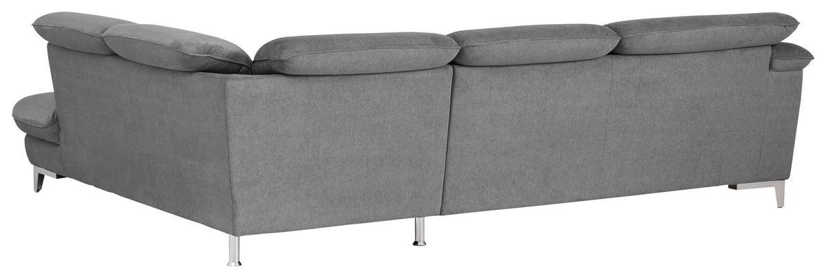 Ecksofa Mit Schalffunktion Teresa Grau - Chromfarben/Grau, Design, Textil (293/232cm) - Livetastic