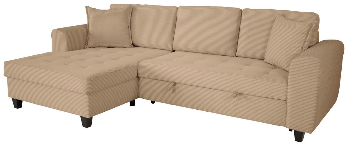 Ecksofa Moritz Karamell S: ca. 155x265 cm - Beige, Trend, Textil (155/265cm)