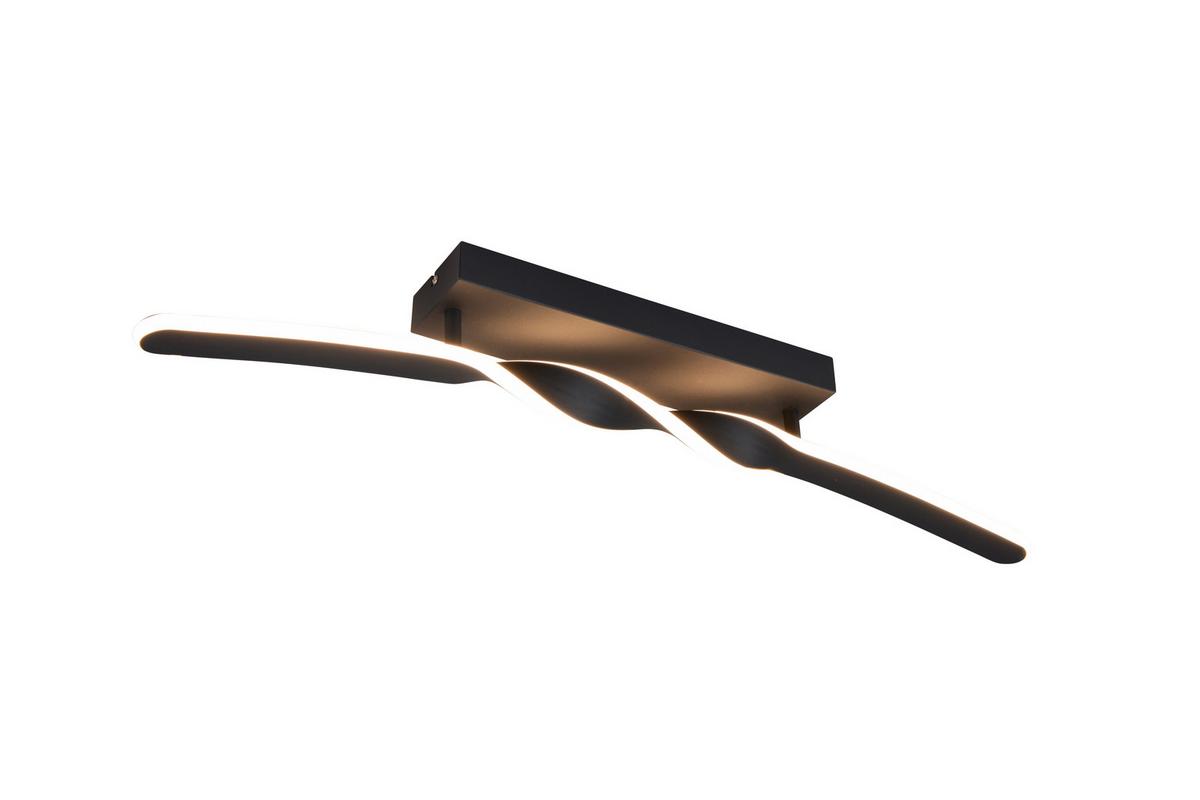 LED-Deckenleuchte Ginko Schwarz Weiß B: 12,5 cm - Schwarz/Weiß, Design, Kunststoff/Metall (79/12,5/9cm)
