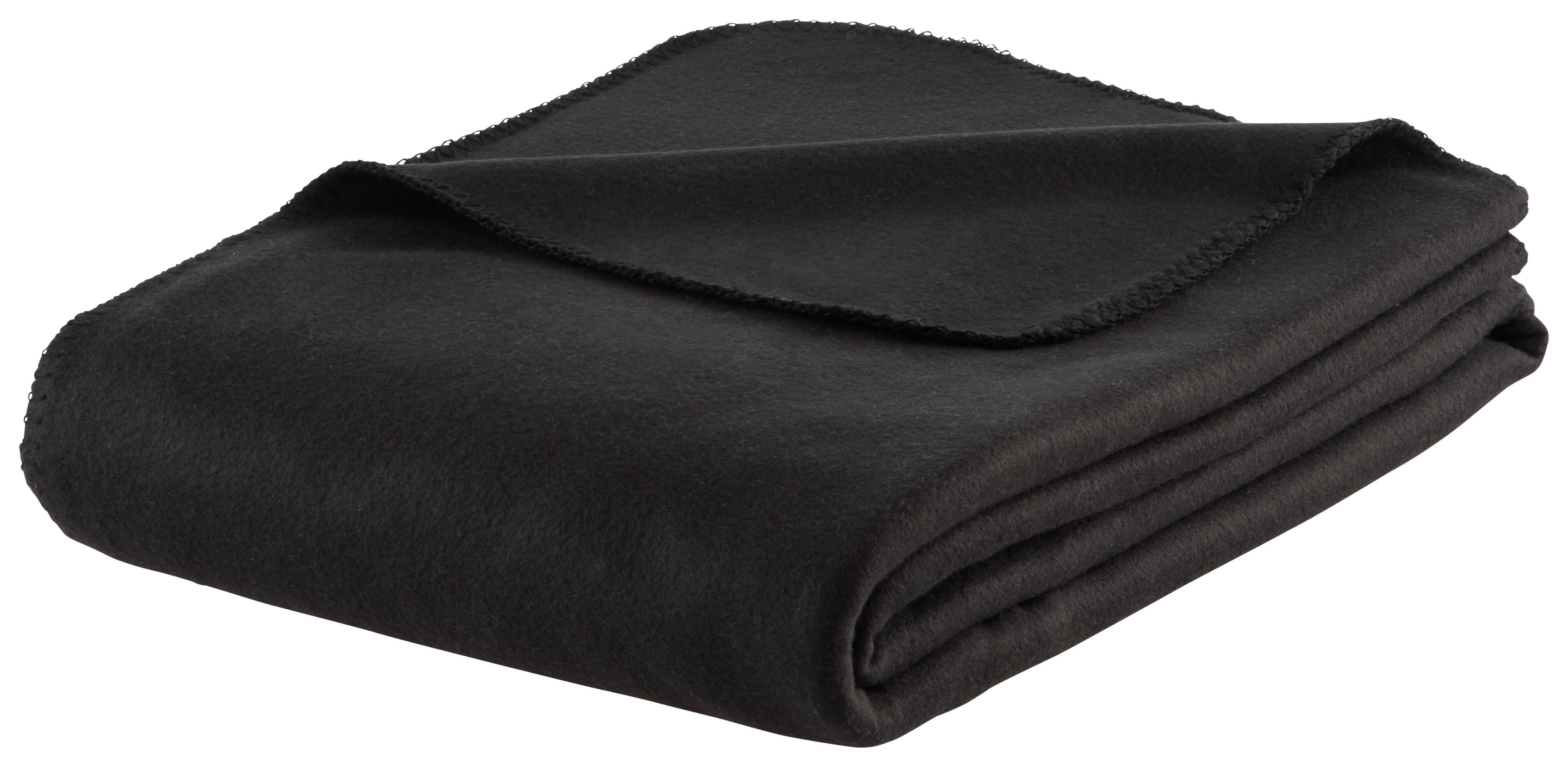 Fleecová Deka Felicity, 140/200cm, Černá - černá, Konvenční, textil (140/200cm) - Modern Living