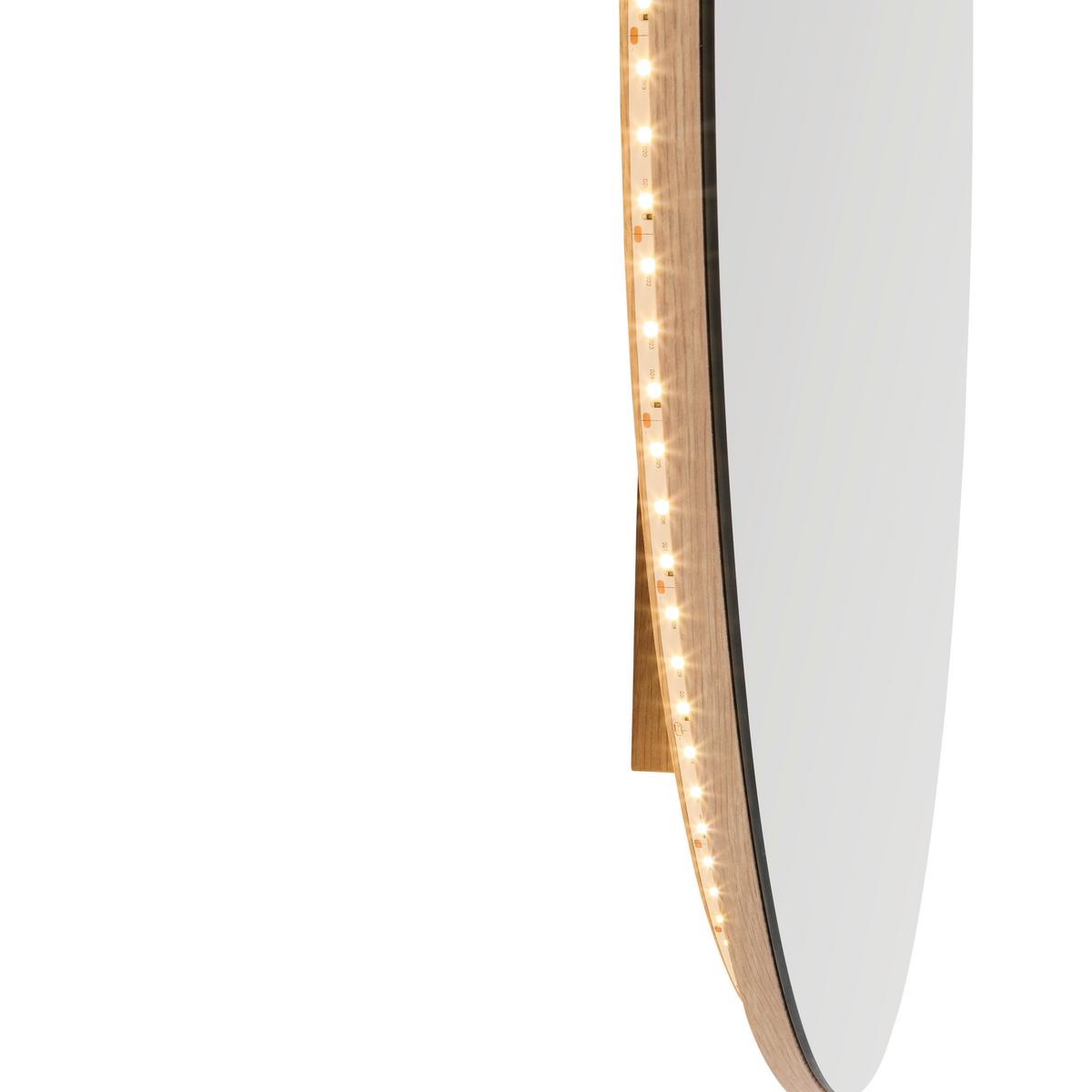 Zrkadlo s LED osvetlením PISA Ø ca. 80cm - Modern, kompozitné drevo (80/5cm) - Mömax
