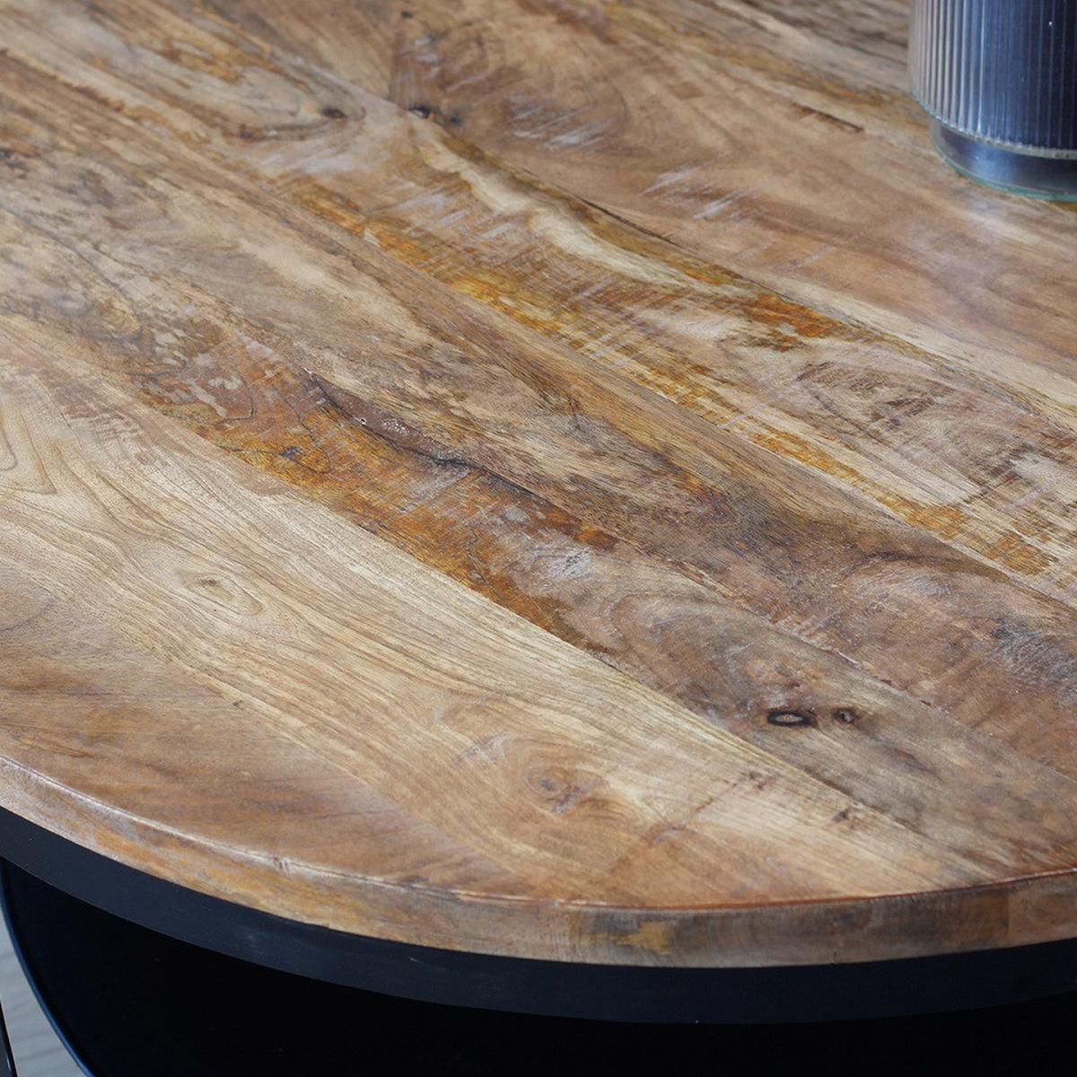 Couchtisch Ocala - Schwarz/Braun, LIFESTYLE, Holz/Metall (90/90/44cm) - MID.YOU