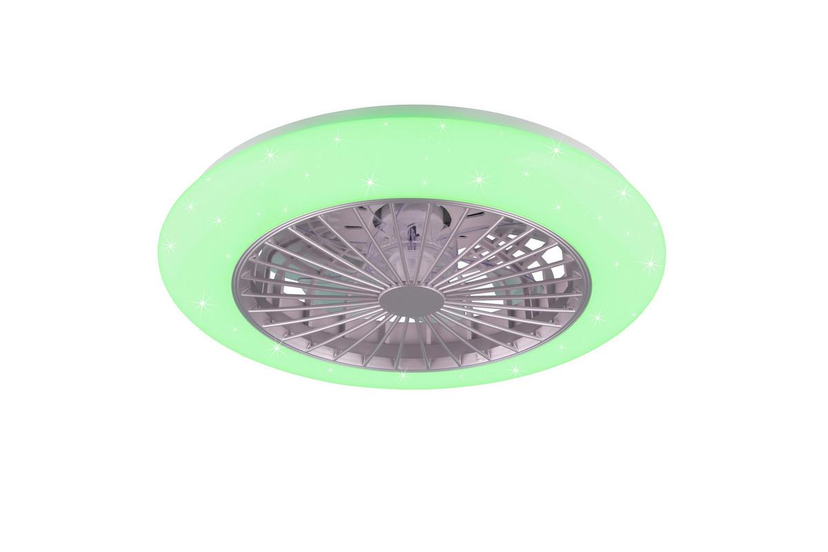 Deckenventilator Stralsund Silberfarben Weiß D: 49 cm - Silberfarben/Weiß, KONVENTIONELL, Kunststoff (49/16,5cm)