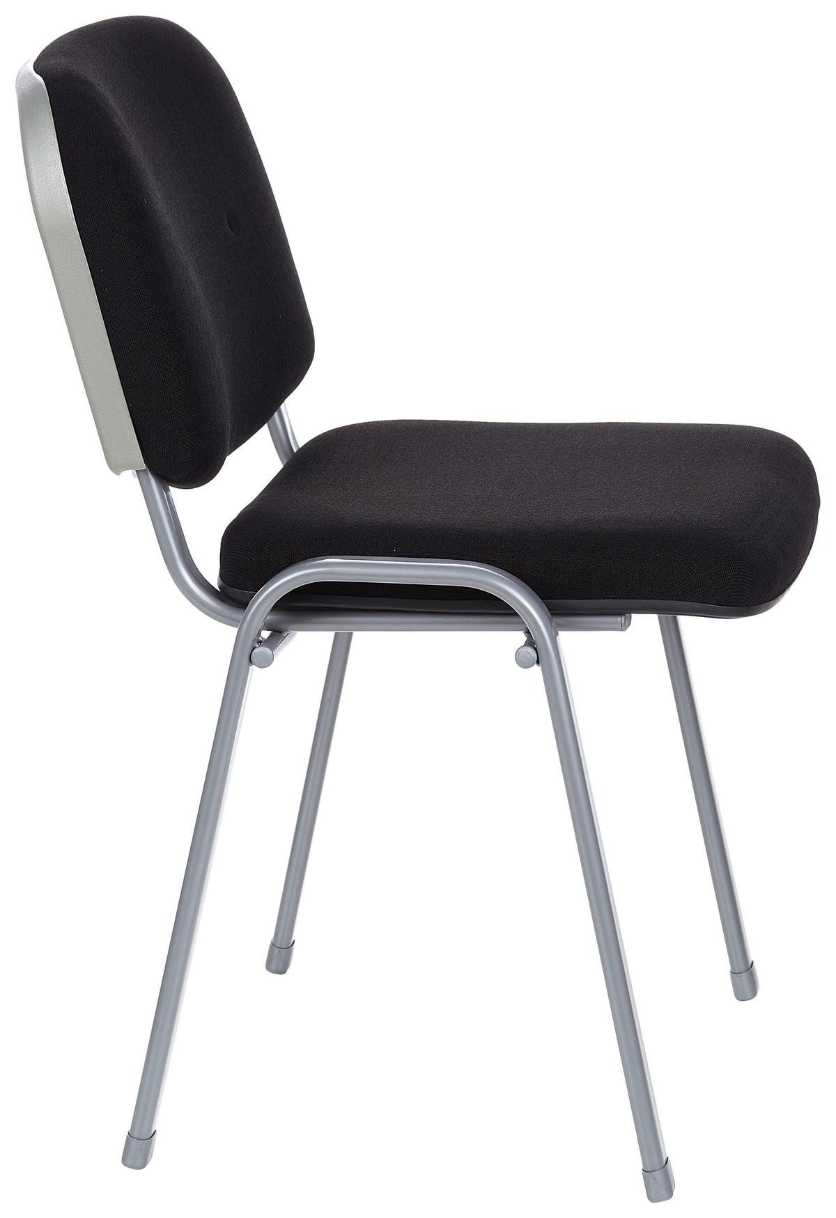 Besucherstuhl Xt 600 Schwarz Stapelbar - Silberfarben/Schwarz, Basics, Textil/Metall (58/84/48cm) - MID.YOU