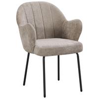 Jídelní židle s područkami FIONA, béžová - černá/béžová, Design, kov/textil (63/82/60cm) - Mömax