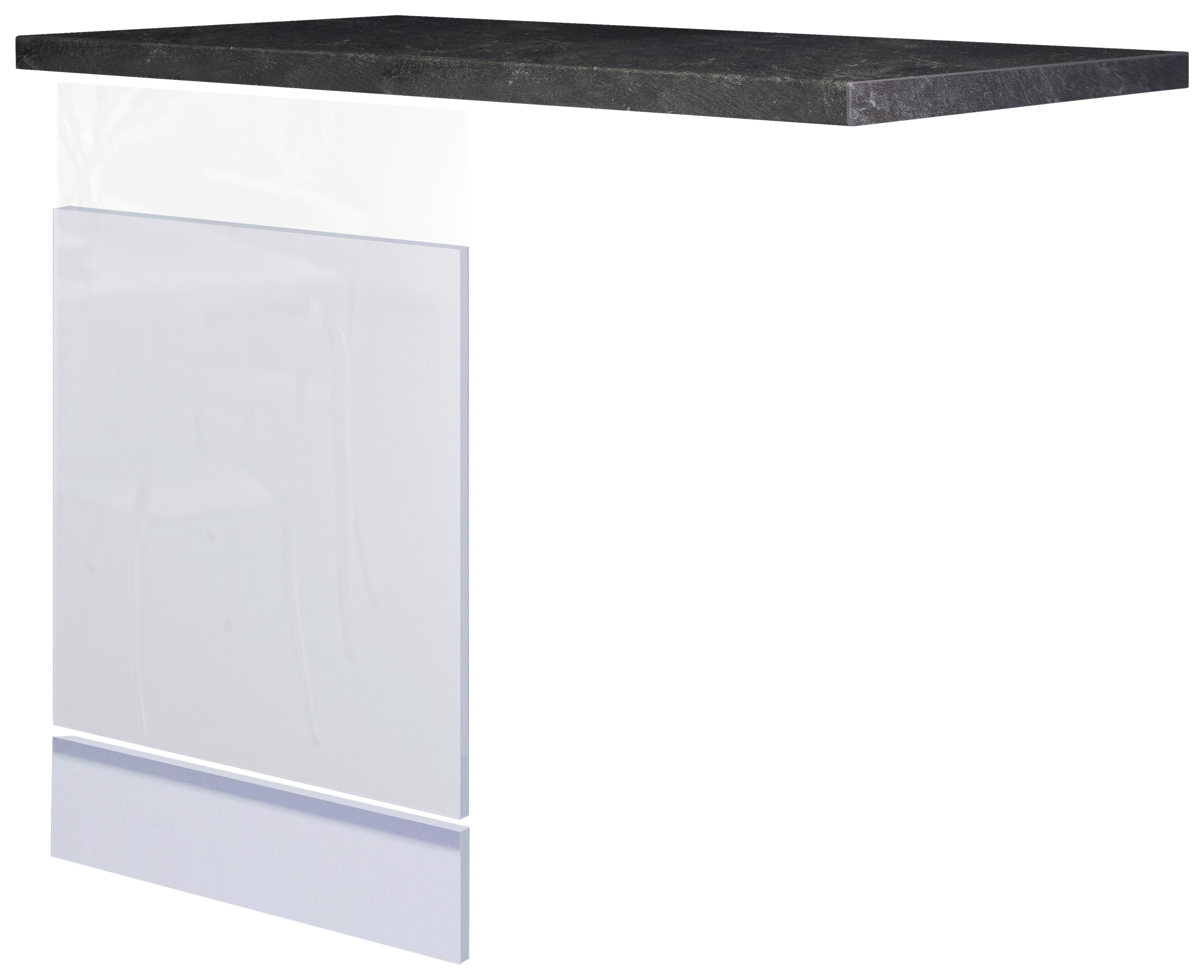 Geschirrspülerfront Alba Weiß Mit Arbeitsplatte B: 60 Cm - Schieferfarben/Weiß Hochglanz, MODERN, Holzwerkstoff (110/86/60cm)