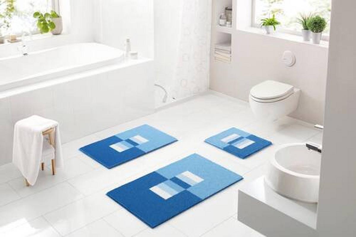 Bidet-vorleger Capricio - Blau, Basics, Textil (40/50cm) - Grund