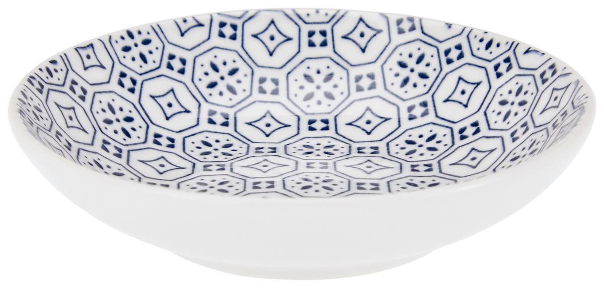 Schüssel Aus Keramik Blau/Weiß Glaukos D/H: ca. 10/2,3 cm - Blau/Weiß, MODERN, Keramik (10/2,3cm) - Luca Bessoni