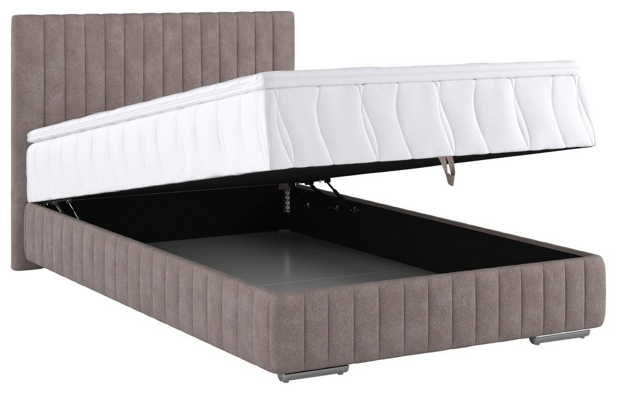 Box-ágy Beetle 120/200 Cm - szürke, Modern, faalapú anyag/textil (120/200cm)