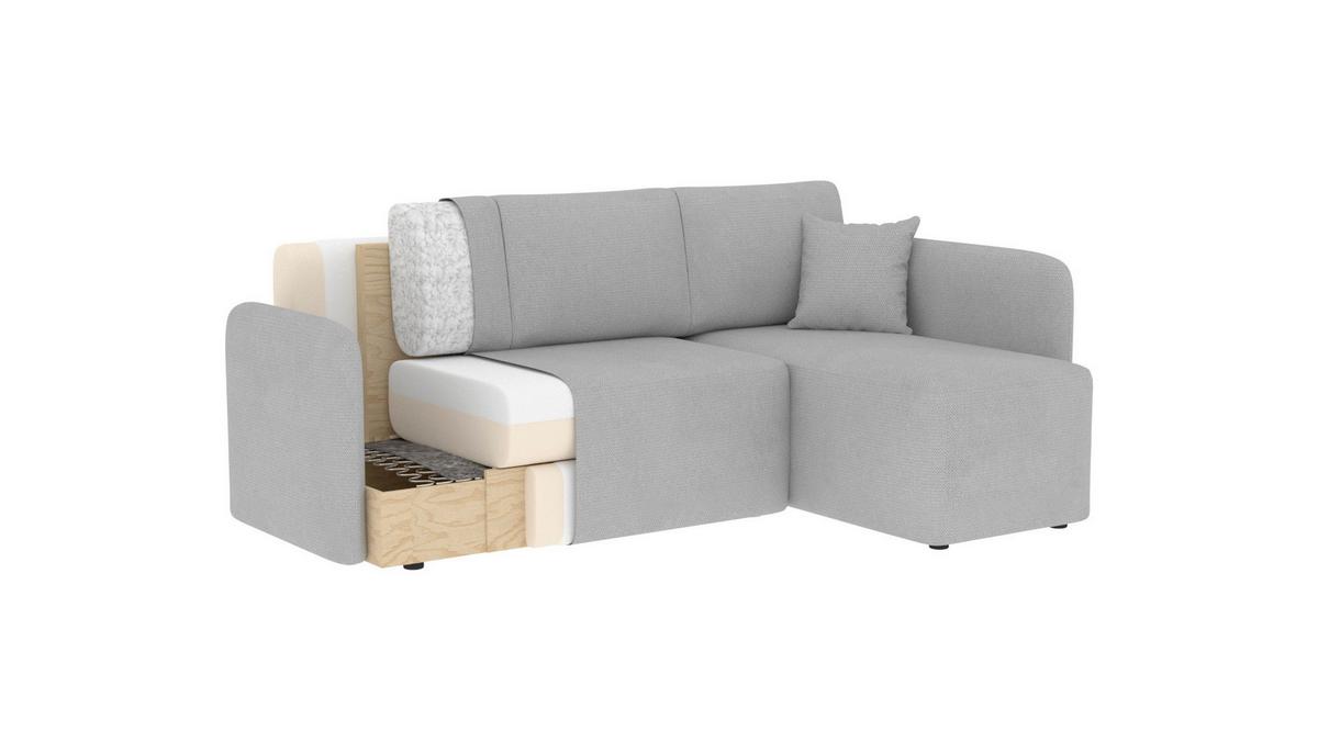 Ecksofa Hadson Beige S: 206x150 cm - Beige/Schwarz, Design, Textil (206/150cm) - MID.YOU