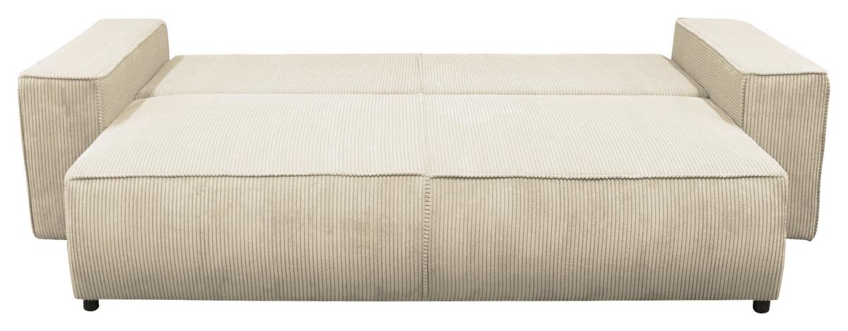 Schlafsofa Loft Beige B: 255cm - Beige/Schwarz, Design, Textil (255/90/97cm) - MID.YOU
