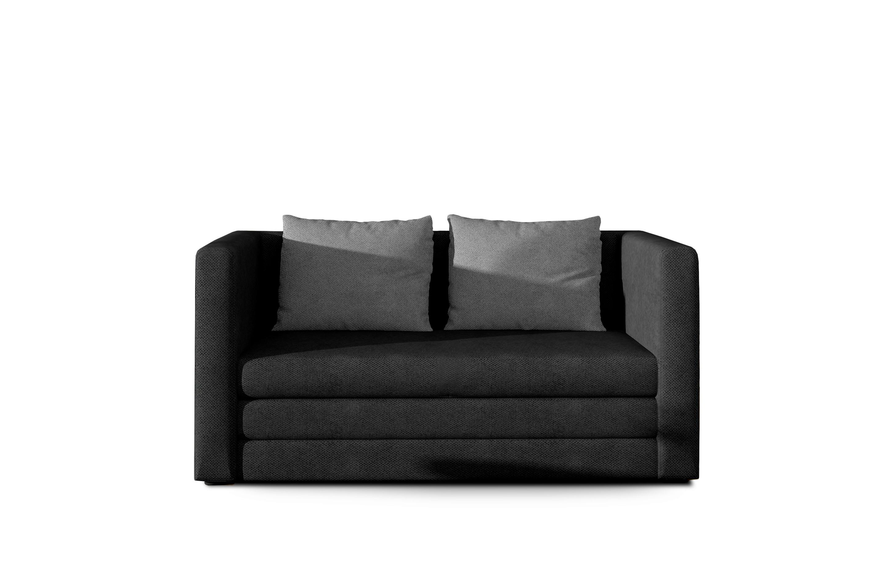 Schlafsofa Neva Grau/Schwarz B: 132 cm - Schwarz/Grau, Design, Textil (132/62/70cm) - MID.YOU