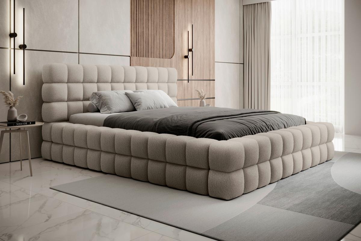 Polsterbett Dizzle Beige Lf: 160x200 cm - Beige/Schwarz, MODERN, Holz/Textil (160/200cm) - MID.YOU