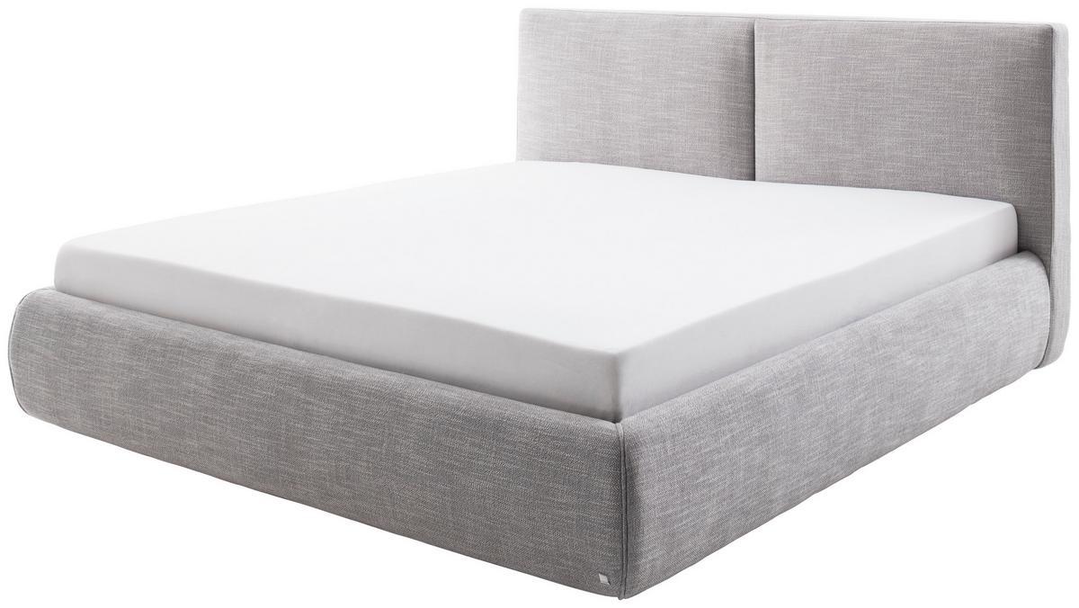 Polsterbett Mit Lattenrost + Bettkasten 180x200 Atesio - Hellgrau/Naturfarben, MODERN, Holz/Textil (180/200cm) - Livetastic