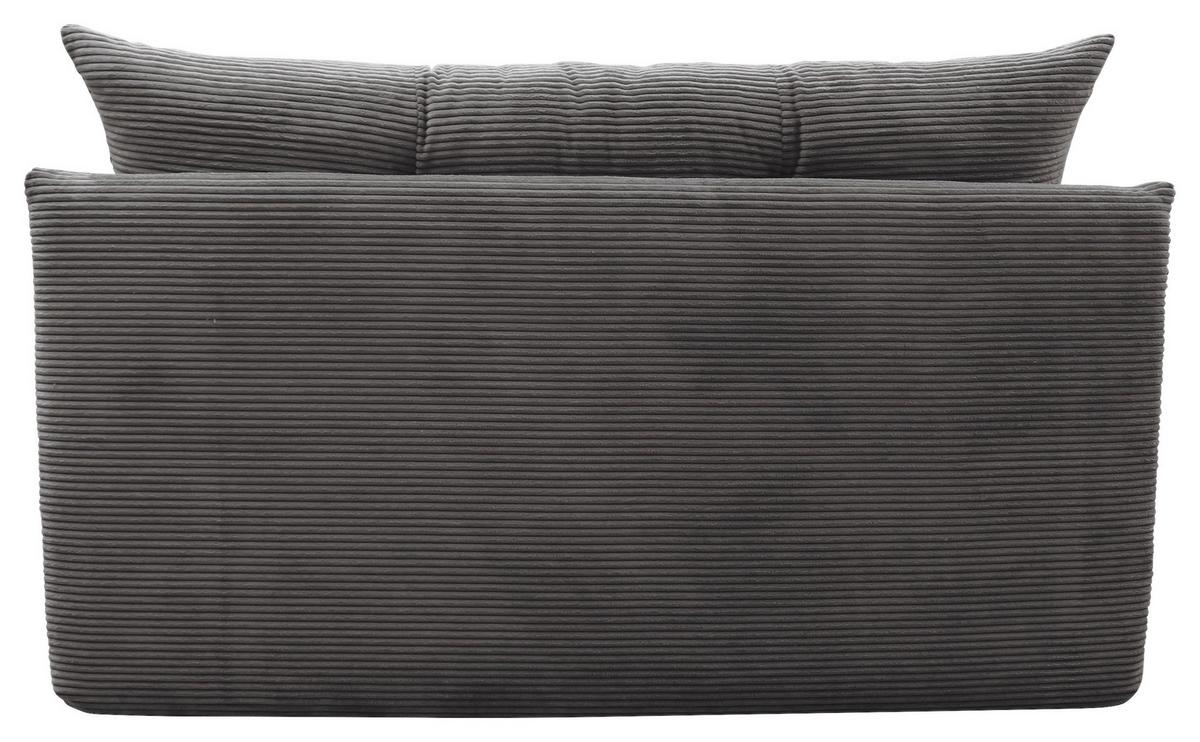 2-Sitzer-Sofa Yellow Mit Schlaffunktion Grau Cord - Schwarz/Grau, Design, Textil (154/93/85cm) - MID.YOU
