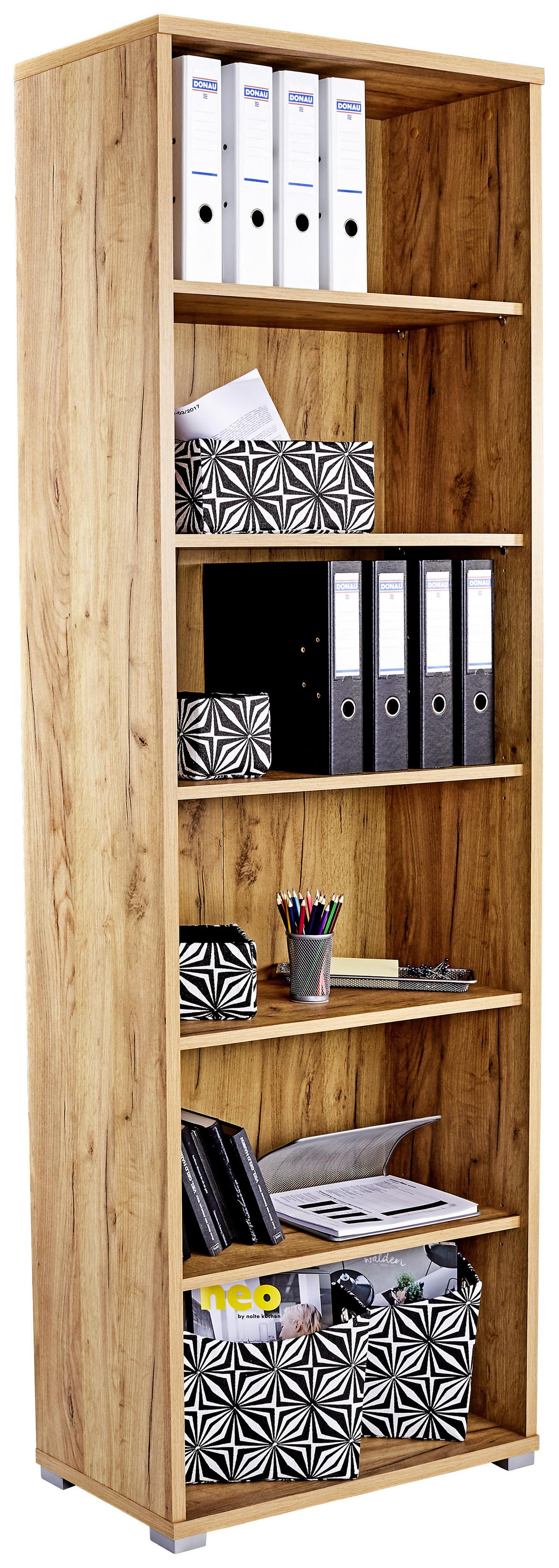 Aktenregal Profi Eiche Dekor B 75 Cm - Chromfarben/Eichefarben, MODERN, Holzwerkstoff (75/220/35cm) - Ondega