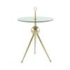 Beistelltisch Mit Glasplatte Rund Ontario, Klar/gold - Goldfarben, MODERN, Glas/Metall (46/46/52cm) - Kayoom