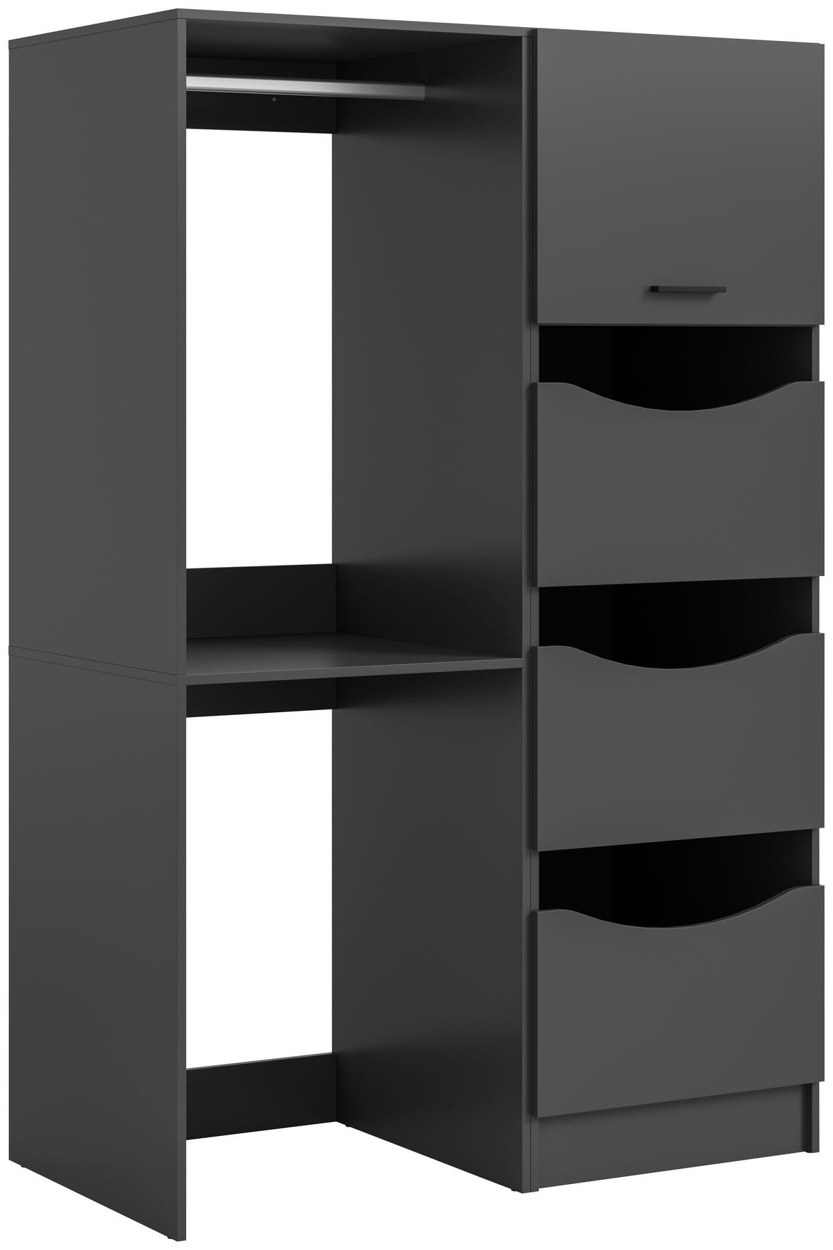 Hauswirtschaftsraum Free Anthrazit B: 126cm - Anthrazit, Basics, Holzwerkstoff (126/195/68cm) - MID.YOU