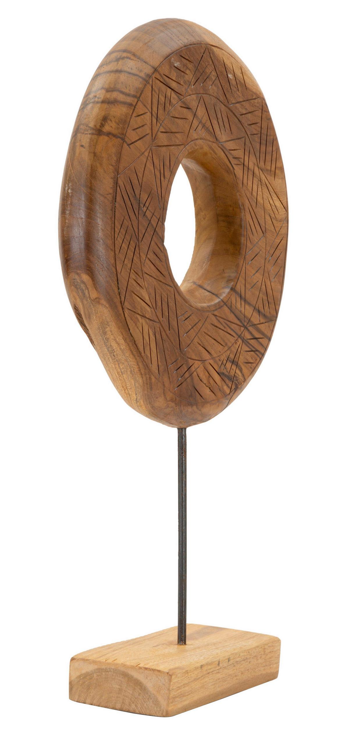 Skulptur Dorat Teak, B: 35 cm - Braun, Basics, Holz (35/58/10cm)