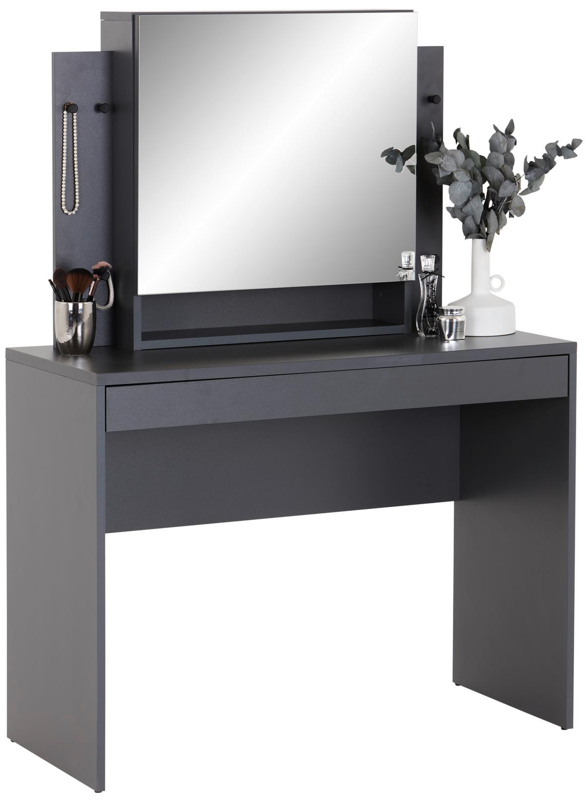 Schminktisch Sandy Anthrazit B: 100 Cm Mit Lade - Anthrazit, MODERN, Holzwerkstoff (100/76/45cm)