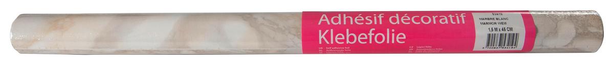 Klebefolie Marmoroptik Weiß Basic-Line 45x150 cm - Weiß, KONVENTIONELL, Kunststoff (45/150cm)