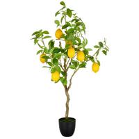 Kunstpflanze Gelb Grün Braun B: 21 cm - Gelb/Braun, Basics, Kunststoff (21/115/21cm)