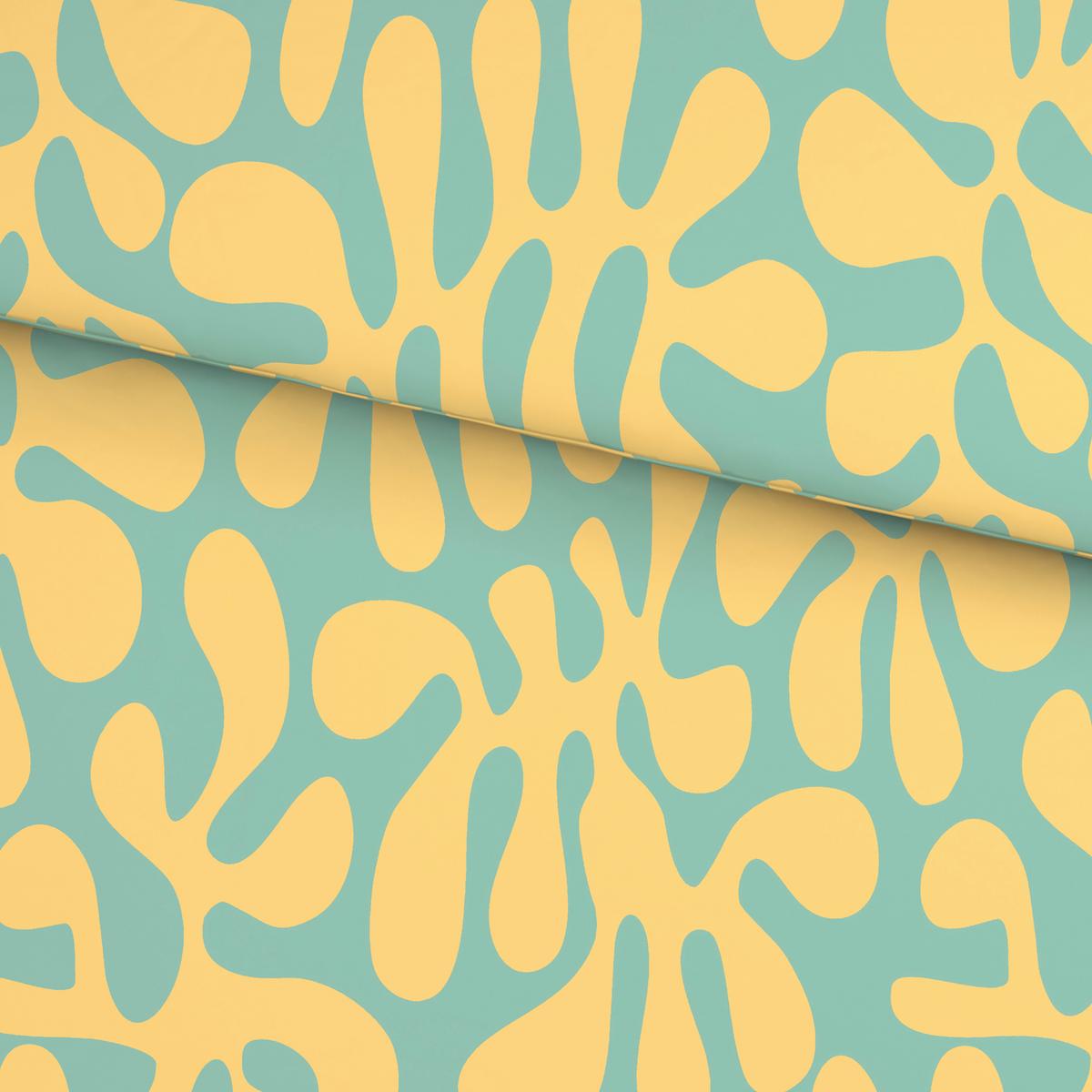 POSTEĽNÁ BIELIZEŇ DENO - svetlomodrá/žltá, textil (140/200cm) - Mömax