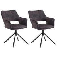 Stuhl-set Eleonore - Anthrazit/Schwarz, MODERN, Textil/Metall (57/84/61cm) - MID.YOU