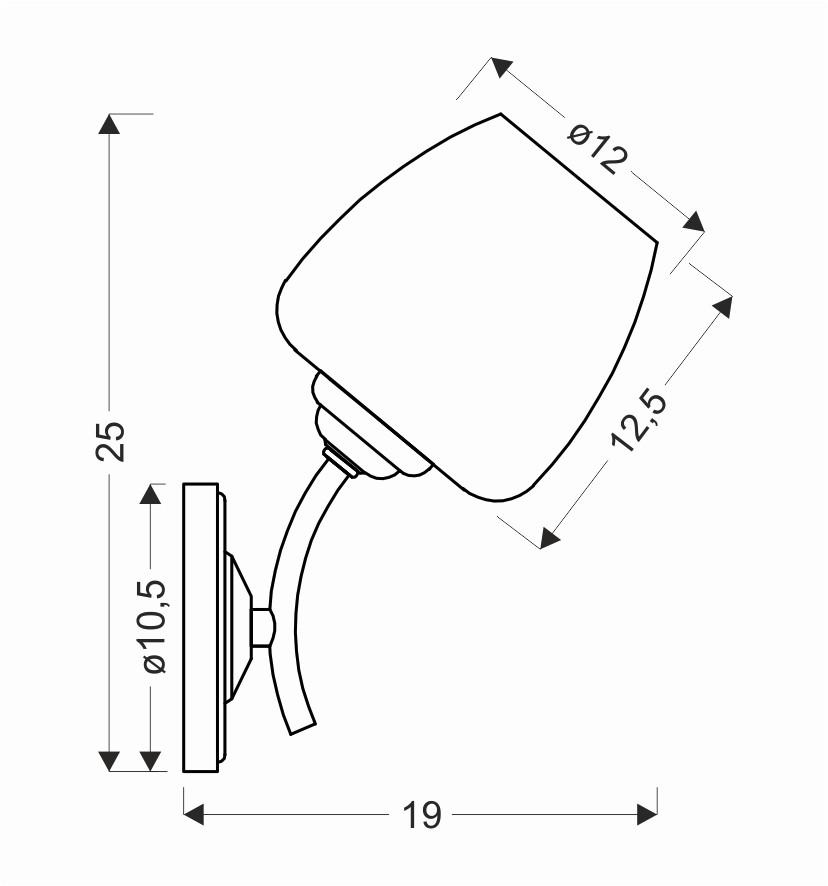 Wandleuchte 21-22561 Zina - Chromfarben/Weiß, Basics, Metall (19/12/25cm)