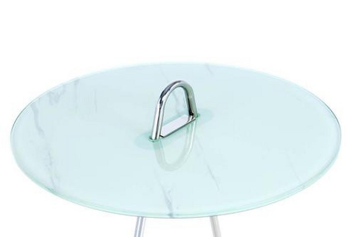 Beistelltisch Pendulum Silberfarben/weiß - Silberfarben/Weiß, Basics, Glas/Metall (46/46/60cm) - Kayoom